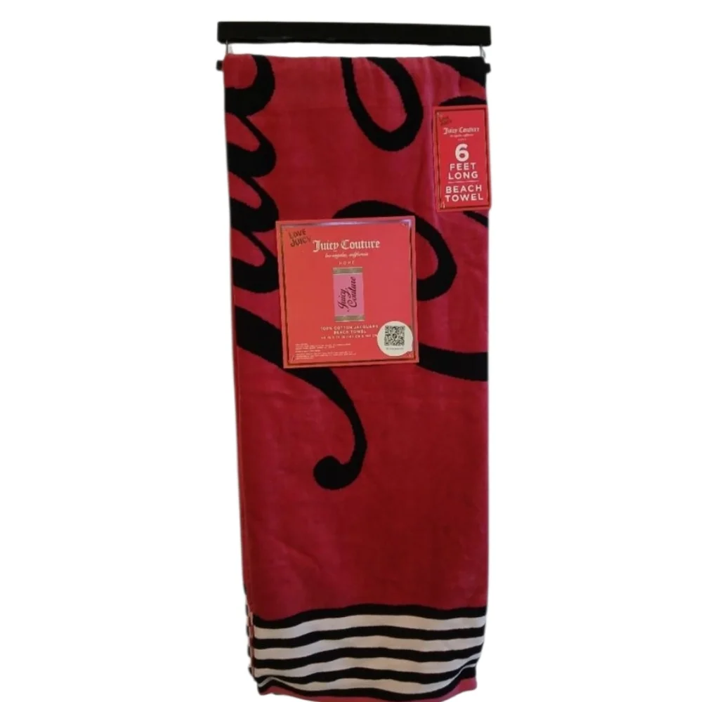 Juicy Couture Fuschia and Black Towel - 40x72
